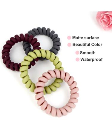 MAORULU Spiral Hair Ties Set - 20PCS Colorful Matte Phone Cord Elastic Coils for Women & Girls - Waterproof & No Crease Hair Ties - Buy Online on GoSupps.com