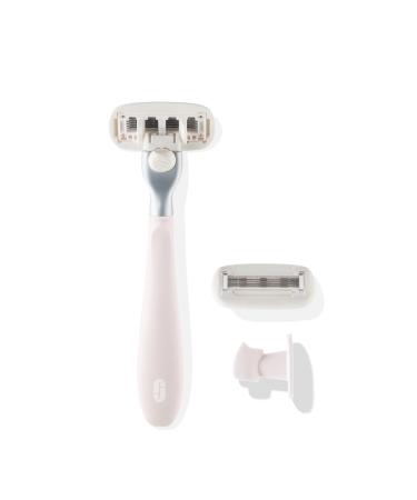 Juno & Me-Razor Basic-Kit Premium 5-Blade Razier | Wall bracket + 1 replacement blade for intimate area + body of women |prevents shaving pimplesVegan razor ladies color coconut milk - Buy Online on GoSupps.com