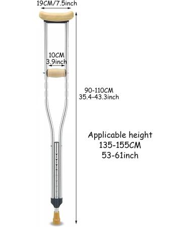 Crutches for Adults Underarm Aluminum Crutches for Armpits Adjustable Height Adult Crutches Suitable Height: 135-195CM Walking Sticks for Elderly Arthritis Disabled People Cru Lucky Star - Buy Online on GoSupps.com