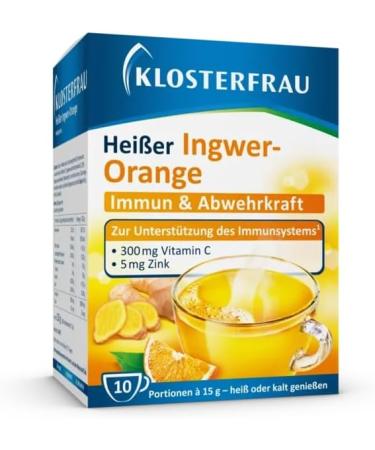Klosterfrau Hot Ginger-Orange Tea - 4 x 10 Pieces | Boost Immunity & Soothe Cold | International Shipping - Buy Online on GoSupps.com