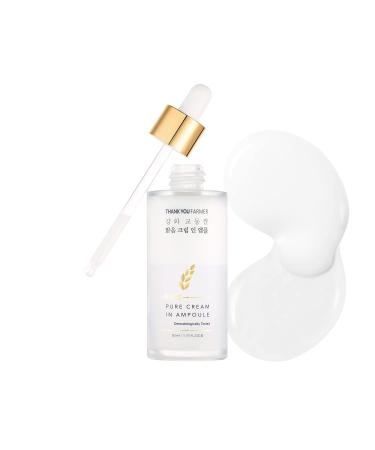 THANKYOU FARMER Rice Pure Cream In Ampoule 1.75 fl.oz (50ml) - Double Layer Skin Brightening Serum for Dry and Dull Skin  Glass Skin Korean Skincare  Exclusive Korean Rice Extracts  Niacinamide  Fragrance Free  Korean Se...