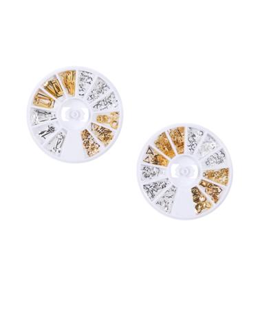 Ipetboom 2 Boxes Nail Accessories Nail Jewelry Nails Decoration Metal Rivet Metal Decor Nail Art Decoration Nail Decorations for Nail Art Nail Rhinestone Gold Trim Assorted 3d Gem