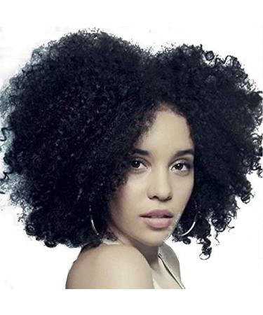 Clocolor women African wig black short lure approx. 35cm wavy long wig wig with pony natural synthetic heat -resistant art hair party theater everyday life