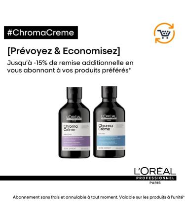 L'Or al Professionnel | Neutralizing Shampoo for Blonde to Platinum Blonde Hair Anti-Yellow Tones Care Formula Chroma Cr me Violet Serie Expert - Buy Online on GoSupps.com