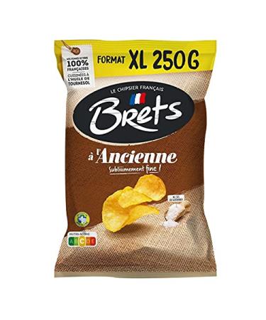 BRET'S - Chips L'Ancienne Au Sel De Gu rande - Recette artisanale pour un ap ritif croustillant et savoureux - Sachet de 250g. - Le Lot De 4