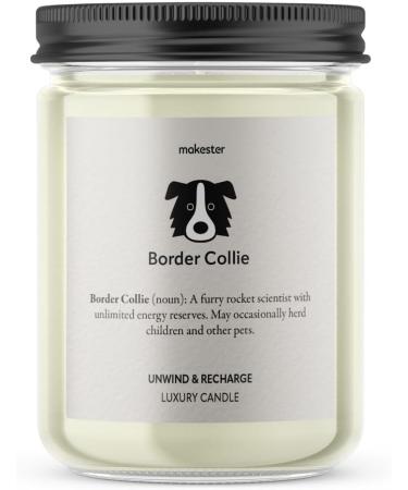 Border Collie Candle - 220g Soy Wax with Vanilla Jasmine Almond Scent - Perfect Gift for Dog Lovers - Makester Candles - Buy Online on GoSupps.com