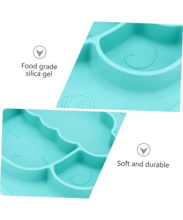 Green Silicone Kids Dinner Plate - Toddler Divided Plate for Supplementary Food - Grip Dish 23x18.3x3cm - Buy Online on GoSupps.com