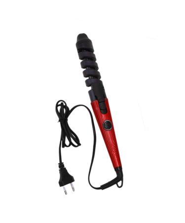 Hair Curling Iron Automatic Curling Iron Curling Iron Ionic Heated Round Curling Brush Hair Straightener and Curler 2 in 1 Portable Automatic Hair Curler Wand for Long Short Hair Red Red US