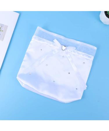 ARTIBETTER Satin Bridal Wedding Money Bag with Floral Lace - White Bridal Satin Flower Decorated Bag for Dollar Dance and Wedding Favor - Buy Online on GoSupps.com