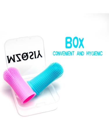 2pcs Dog Finger Toothbrush 360 Silicone Pet Finger Toothbrush for Dogs Cats Dogs Teeth Plaque Dog Dental Care with Storage Case Easy Dog Teeth Cleaning (Pink Blue) - Buy Online on GoSupps.com