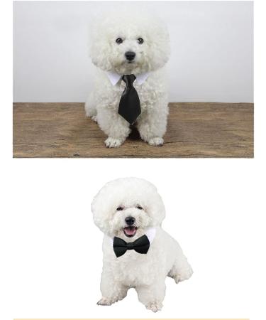 4 Pieces Pets Dog Cat Bowtie Pet Costume Adjustable Formal Necktie Collar for Cats Small Dogs Puppy Grooming Accessories (Black/red) - Buy Online on GoSupps.com