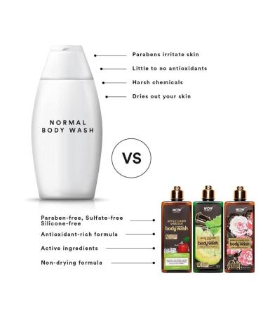 WOW Skin Science Body Wash Silky Skin Variety 3 Pack - Hydrating & Nourishing Body Wash Set - Buy Online on GoSupps.com