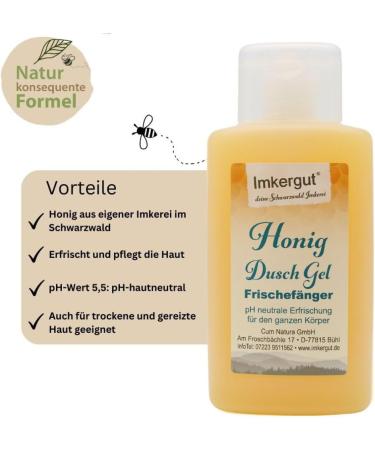  Cum Natura Honey shower gel with real honey 200ml | Bee cosmetics from the beekeeper Bioland in the Black Forest | Beekeeping products - Buy Online on GoSupps.com