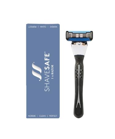 Shavesafe Razor - Razor Men Shaver - Razor blades - facial shapers body razors and intimate - with 5 -fold razor blades