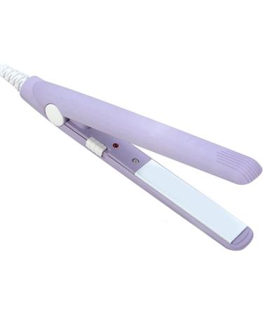 Mini Hair Straightener 2 in 1 - Ceramic Tourmaline Flat Iron for Straight & Curly Hair - 100-240V US Plug (Purple) | Best International Shipping - Buy Online on GoSupps.com