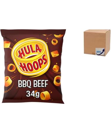 BBL Bada Business Limited Hula Hoops BBQ Beef 32 X 34G Potato Rings Full Box 32.0 count - Buy Online on GoSupps.com