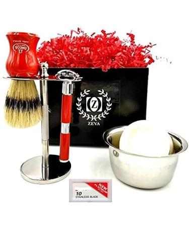Shaving Set Men Shaving kit Vintage Style Classic Shaving Set Butterfly Safety Razor Blades Double Edge Razor Shaving Bowl Stand for Shaving Brush and Razor Great Gift Idea