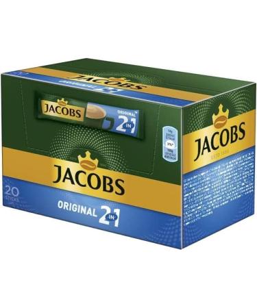 JACOBS Cappuccino Caf instantan 2 en 1 avec m lange quilibr de b tonnets de saveur de caf et de cr me Stock frais en portions individuelles Caf riche et fort 20 b tonnets