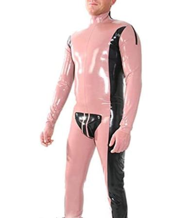 Buy Patchwork Latex Rubber Tights for Men - 0.8mm Thick Body White Small | International Shipping Available - Buy Online on GoSupps.com