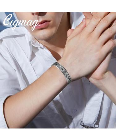 Cigmag 9X Lymphatic Drainage Men's Copper Bracelet - Ultra Strength Magnet - Adjustable, Celtic Knot 2 Grey - Gift Box Included - Buy Online on GoSupps.com