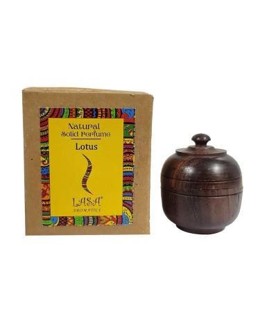 ANANYA FASHION & CRAFTS HUB Lotus Natural Solid Perfume Beeswax Long Lasting Body Fragrance Balm Solid State Eau De Perfum in Wooden Jar 6 gm