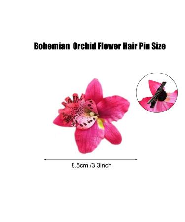 12 x Bohemia Orchid Flower Clips - Hawaiian Wedding & Beach Party Hairpins for Women & Girls - Buy Online on GoSupps.com