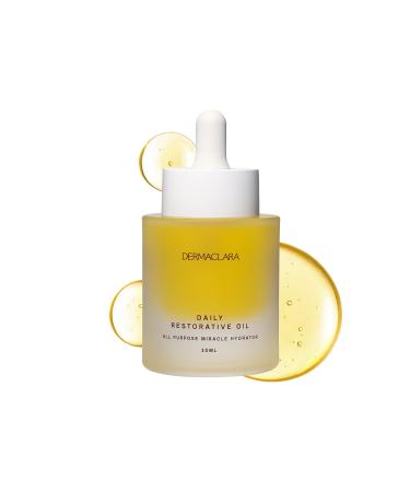 Dermaclara Daily Restorative Oil - Face Oil for Women & Men with Jojoba Oil Hydrating and Anti Aging with Nourishing Superfoods Overnight Moisture for Youthful Glow - 30 ml