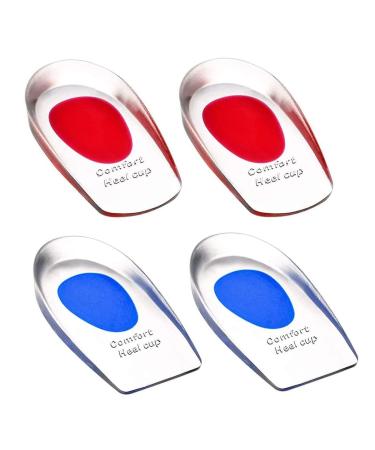 2 pairs of women silicone heel cushion silicone insole for plantar fasciitis gel heel cushions for relieving Achilles tendons and heel pain and heel pressure relief and foot care