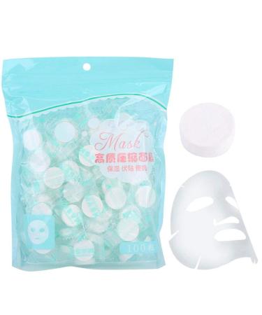 ZJchao Disposable Facial Mask 100Pcs/Pack Self-made DIY Facial Mask Non-Woven Compressed Sheets Mask Individually wrapped Mask Paper for Home Travel Use