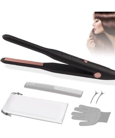 Hair Straightener Curling Iron Pencil Straighteners for Short Hair Mini Hair Straighteners for Woman and Man Ceramic Panel with 4-Step Temperature Setting and Anti-scalding (Black)