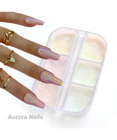 Shop GZSZ Pearl Powder Nail Chrome Glitzer - 6 Colors Mirror Nail Powder & Chrome Pigments for Stunning Nail Art - Buy Online on GoSupps.com