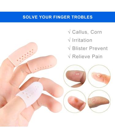 12 Pieces Silicone Finger Protectors - Gel Fingering Support Breathable Thumb Protection - 6 Pairs Beige for Optimal Comfort | International Shipping Available - Buy Online on GoSupps.com