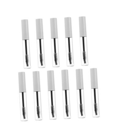 Healeved 11pcs Eyelash Tube Clear Eyelash Wand Tube Mini Mascara Tubes Empty Mascara Packaging Plastic White