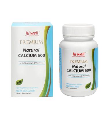 Hi Well Premium Natural Calcium with Magnesium & Vitamin D 120Vegetarian Capsules
