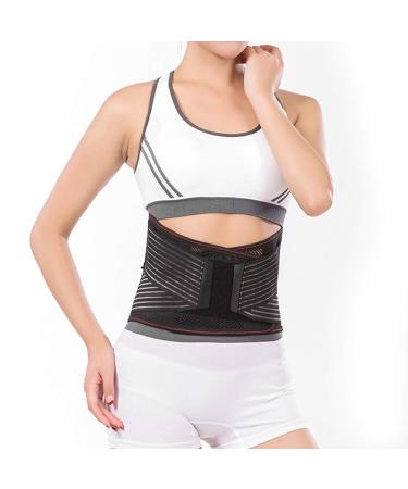 Brrnoo heat belt back heat belt kidney belt Elastic adjustable waist trimmer belt double lock self -heating waist support belt for waist pain abdominal pain (L)