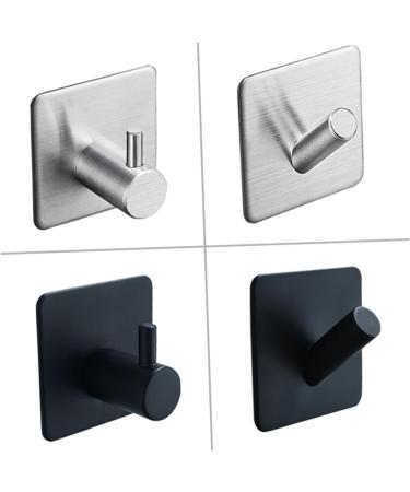 Alipis Mount Black Single Waterproof Robe Towel Steel Hanger Hook Clothes for Wall Hooks Stainless Kitchen medium Black - Buy Online on GoSupps.com