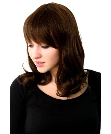 Prettyland 40cm Medium Length Wig - Soft Slightly Curly Coffee Brown Heat-Resistant C827 - Buy Online on GoSupps.com