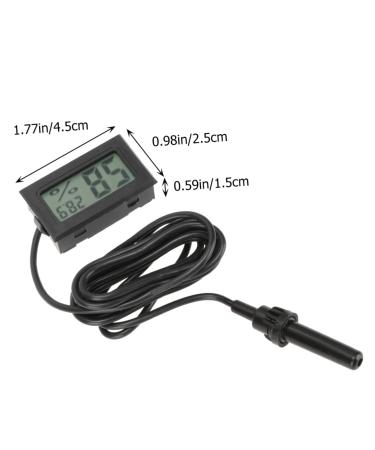 Yarnow 5-in-1 Pet Thermometer & Moisture Meter for Terrariums - Digital Hygrometer for Reptiles & Refrigerators - ABS 4.5x2.5cm Black - Buy Online on GoSupps.com