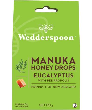  Wedderspoon Wedderspoon Manuka Honey Eucalyptus & Propolis Drops - 100% Natural Ingredients Slow Dissolving Formula 16% Manuka Honey Eucalyptus Oil & Menthol Crystals Kosher  - Buy Online on GoSupps.com