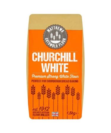 Matthews Flour Premium White (Churchill) Strong Flour 1.5Kg Perfect for Sourdough Bread Baking Cotswold Artisan Flour
