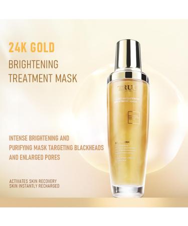 TRUU Gold Brightening Treatment Mask - 24K Gold Probiotic Skin Renewal for Brightened Smooth Poreless Complexion | Deep Purification | 4 Fl. Oz - International Shipping Available - Buy Online on GoSupps.com