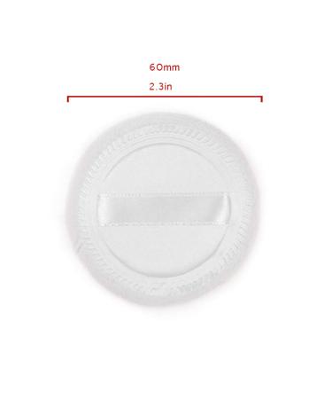 10pcs White Cotton Cosmetic Powder Puffs with Ribbon - 2.36 inch - for Loose & Foundation Makeup - Buy Online on GoSupps.com