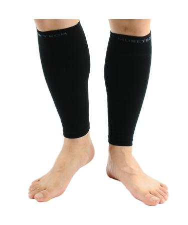 MUSETECH Calf Compression Sleeves (Pair) S/M Black