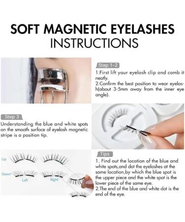 Mciluyaiio Wasado Magnetic Eyelashes Soft Magnetic Eyelashes Magnetic Eyelashes Kit Waterproof Natural Look Magnetic Eyelashes Reusable Double Magnetic Eyelashes (Black) - Buy Online on GoSupps.com