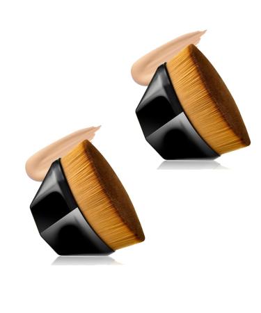 Foundation Makeup Brush Top Kabuki Face Brush Multifunctional for Blending Liquid Cream or Flawless Powder Cosmetics (Doubleblack) Double black