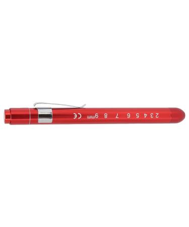 Medical Pen Light 50mm Scale Portable Medical LED Pen Light Acrylic Ball Bubble for Doctor for Pockets (Red)