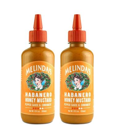 Melindas Habanero Honey Mustard - Gourmet Hot Honey Mustard Sauce - Habanero Hot Sauce with Fresh Ingredients, Habanero Peppers, Colombian Honey - Keto, Kosher Hot Sauce- 12 oz, 2 Pack 12 Ounce (Pack of 2)