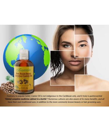 Fountain Real Black Jamaican Castor Oil - 4 Ounces | Premium Natural Hair & Skin Care - Fast International Shipping - Buy Online on GoSupps.com