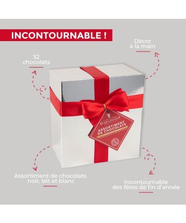 Chevaliers d'Argouges - Assortiment de chocolats noir lait blanc - Ballotin cadeau Saint-Valentin - 320g - Buy Online on GoSupps.com