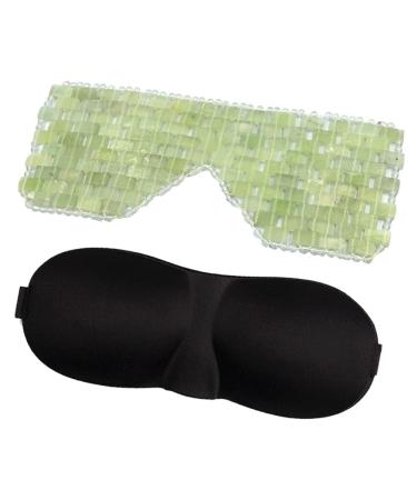 Jade Eye Mask Natural Jade Eye Sleep Mask to Relieve Eye Fatigue Stone Eye Mask Eye Beauty Massage Tools Cold Therapy Eye Mask Fast Relief and Relaxation